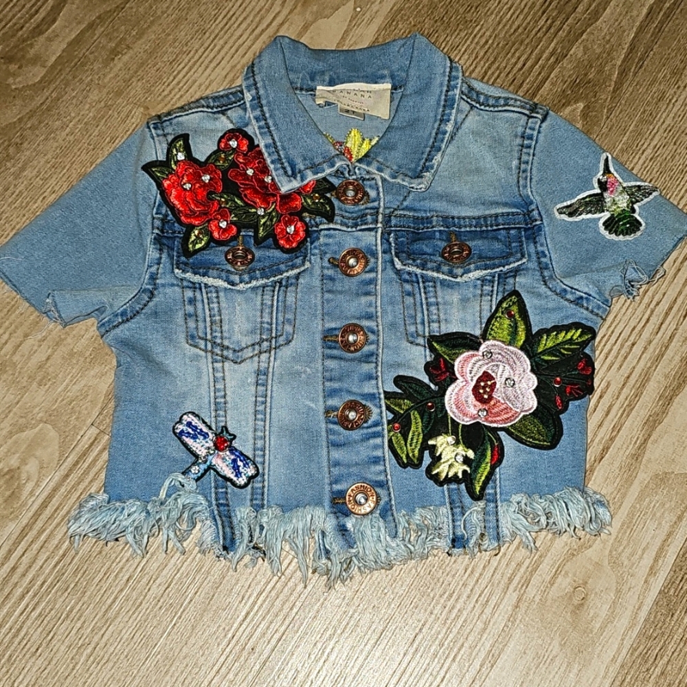 Hannah Banana Kids Denim with Floral Embroidery